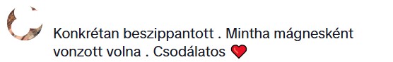 Visszajelzés egy TikTok-videó alatt, ahol sokan bizsergést és gyógyító energiát éreztek Edina festményén keresztül.