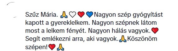Visszajelzés egy TikTok-videó alatt, ahol sokan bizsergést és gyógyító energiát éreztek Edina energiaátadásán keresztül.
